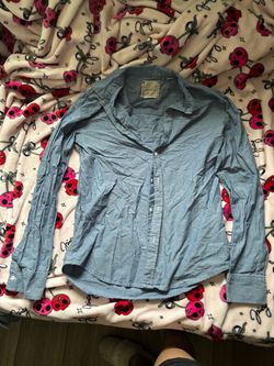 Light Blue Long Sleeve Button-Up Shirt