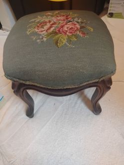 Beautiful Antique needlepoint footstool