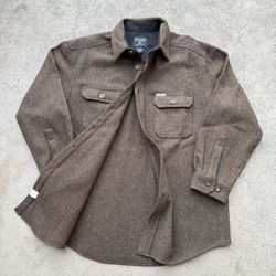 Vintage WOOLRICH Brown Wool Flannel Shirt Jacket 