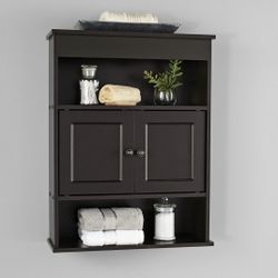 Mainstavs Bathroom Wall Mounted Storage Cabinet with 2 Shelves. Espresso *New* Retail Price: $49.99