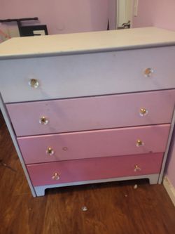 Pink Ombré Solid Wood Dresser