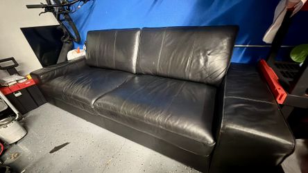 Black Leather Couch $50 Need It Gone Today