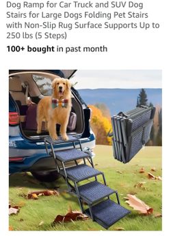 NEW 5 STEP PORTABLE HEAVY DUTY DOG STAIRS
