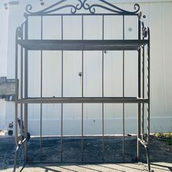 Nice Solid IRON RACK with Removeable Glass Shelves 36” X35” PAID $250 New City Furniture 