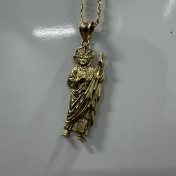 10kt Mariner Chain With San Judas Pendant