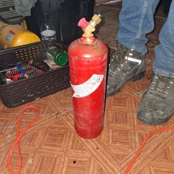  Acetylene tank used for cutting and welding