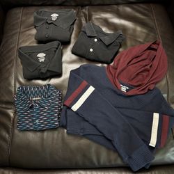 Lot Of Boys Shirts XL 18/20 Polos, Dress Shirt, Waffle Long sleeve Hoodie