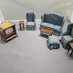 Vintage Dollhouse Living/Family Room Furniture Set