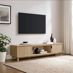 New Large 70 Inch Scandinavian Art Deco Japandi TV Media Entertainment Center – New in The Box