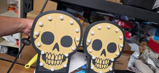 Skull Marquee Light-Up Signs Set of 2