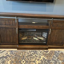 Entertainment Console With Fireplace