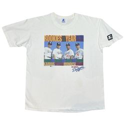 Vintage 90’s MLB Los Angeles Dodgers Baseball Rookies Of The Year Starter 1995 Tee Shirt