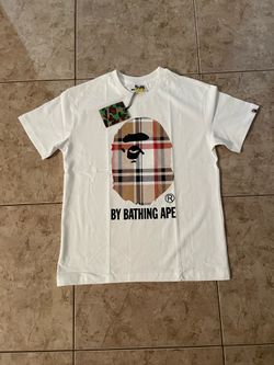 Men’s white Bape x Burberry t shirt