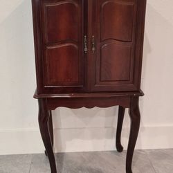 Vintage Antique Wood Jewelry Cabinet - $25