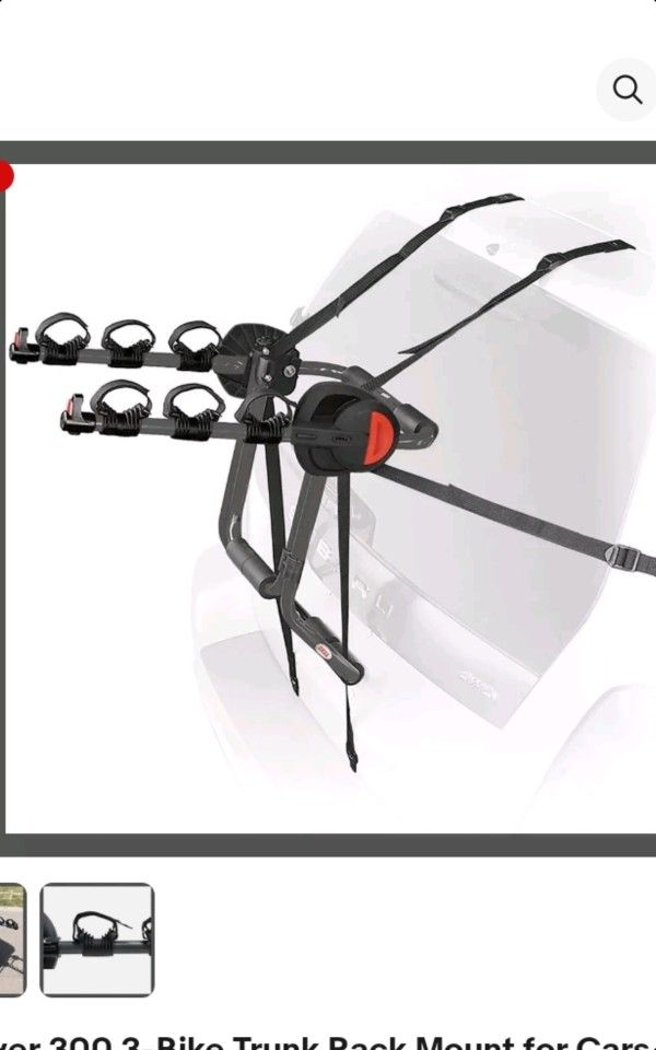 Bell Bike Rack ... Holds 3 Bikes.......Fits Cars With Trunks
