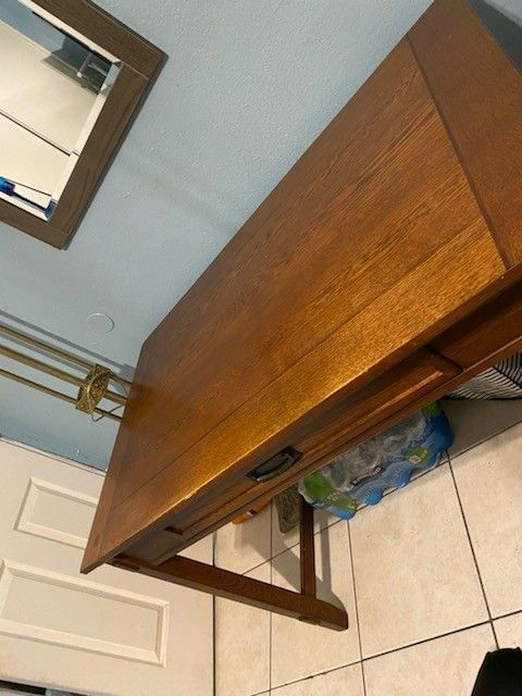 Desk With Chair And Tall Lamp