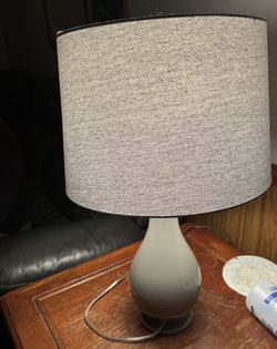 allen + roth 18-in Gray Plug-in Ceramic Lamp Base