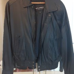 Wilson Black Leather Jacket -size - Small