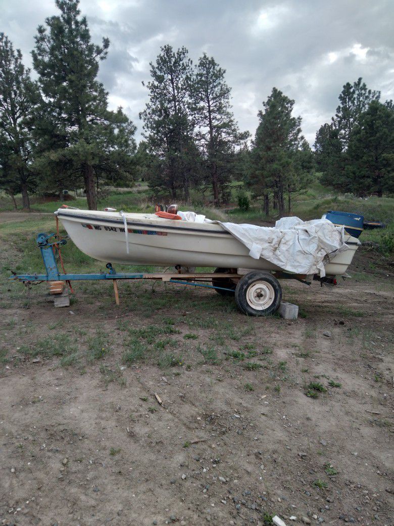 12'-14'   75 HP OUTBOARD BOAT & TRAILER ONLY $250!