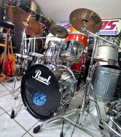 Pearl Export chrome  Complete Drum Set 🥁  !! $550 or best offer !!