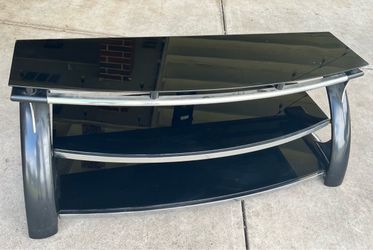 Black Glass 3-Tier TV Stand