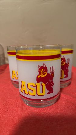 Vintage 1985 Arizona State Sun Devils Frosted Glasses