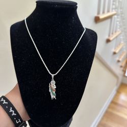 Sterling Silver Rope Chain And Pendant 