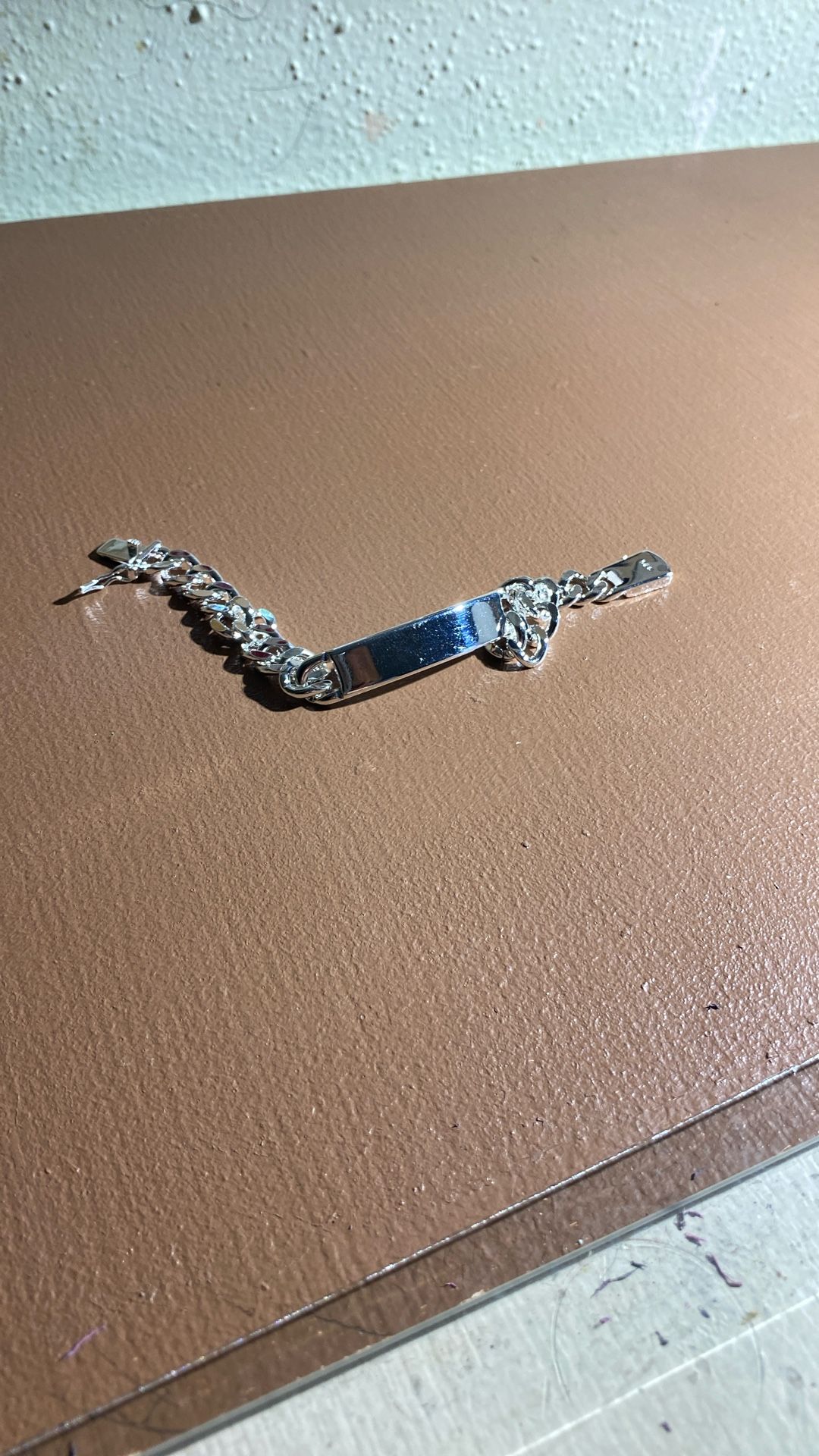 Silver Bracelet 92.5 ID Plate 8.5”