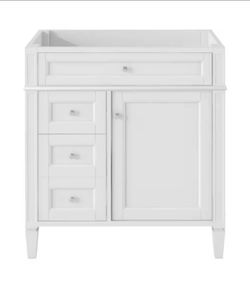 Virubi
30 in. Modern Classic Bath Vanity Cabinet without Top in White with 2 Drawers and a Tip-out Drawer