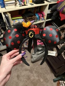 Disney Red And Black Minnie Mouse Ears 
