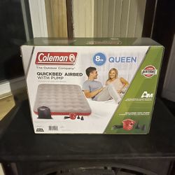 Brand New Coleman Queen Sz Air Mattress With Electric Pump And Storage Bag 