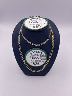 Jewelry Bundle, 14k Yellow Gold Concave Curb Chain & Bracelet 