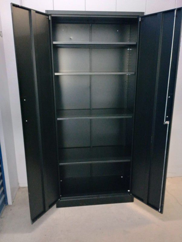 Solid Metal Storage Missing Key 4 Adjustable Shelves 