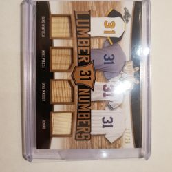 Baseball HOF relic card / Winfield, Piazza, Maddux, &  Ichiro