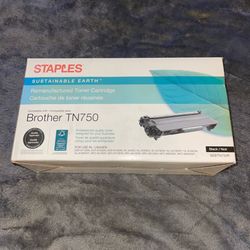 Staples Remanufactured Toner For Brother TN750 High Yield Black NIOB Sealed Bag