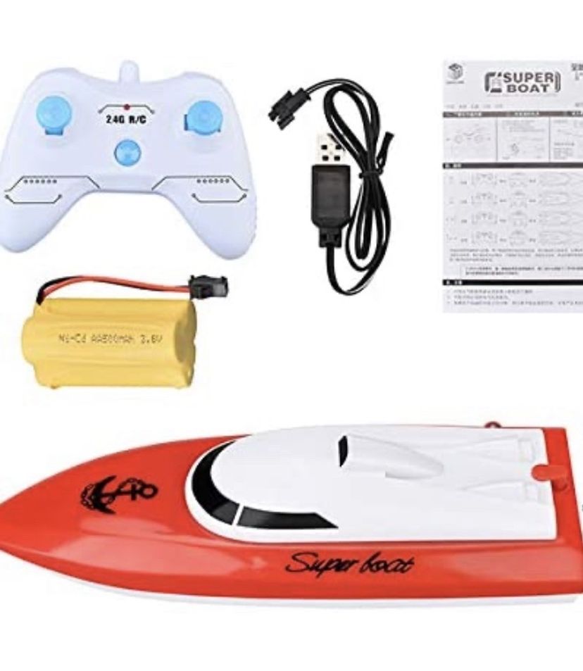 RC Boat Remote Control Boats for Pools and Lakes, STOTOY Racing Electric Boat 2.4GHz 14km/h Mini Remote Boat Toys Indoor/Outdoor for Kids Boys Girls (