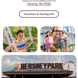 HERSHEY PARK TICKETS $50 Each I Have 2 