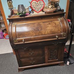 Antique vintage quality roll top desk