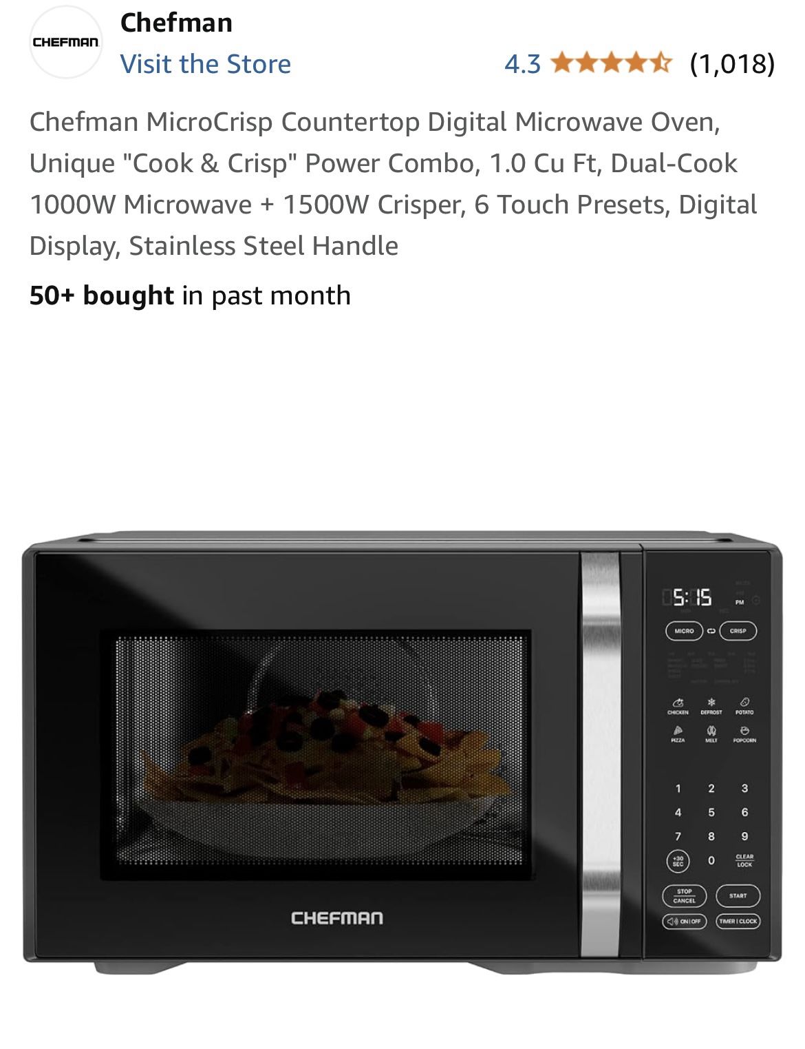 MicroCrisp Countertop Digital Microwave Oven