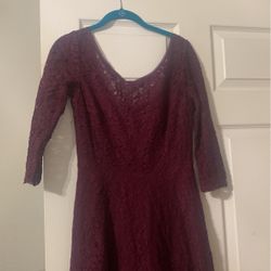 Maroon Lace Dress 