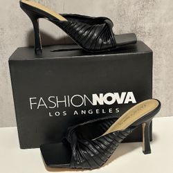 Fashion Nova Square Toe Mules