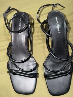 Marc Fisher Black Strappy Heeled Sandals