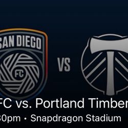 San Diego FC Vs Portland 2 Tix. GREAT SEATS!!!!!