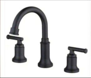 Glacier Bay Oswell 8 in. Widespread 2-Handle High-Arc Bathroom Faucet in Matte Black