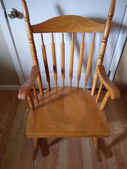 Solid Wood Spindle-Back Rocking Chair