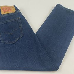 Levi's 501 Mens 36x30 Button Fly Blue Jeans 100% Cotton Dark Wash