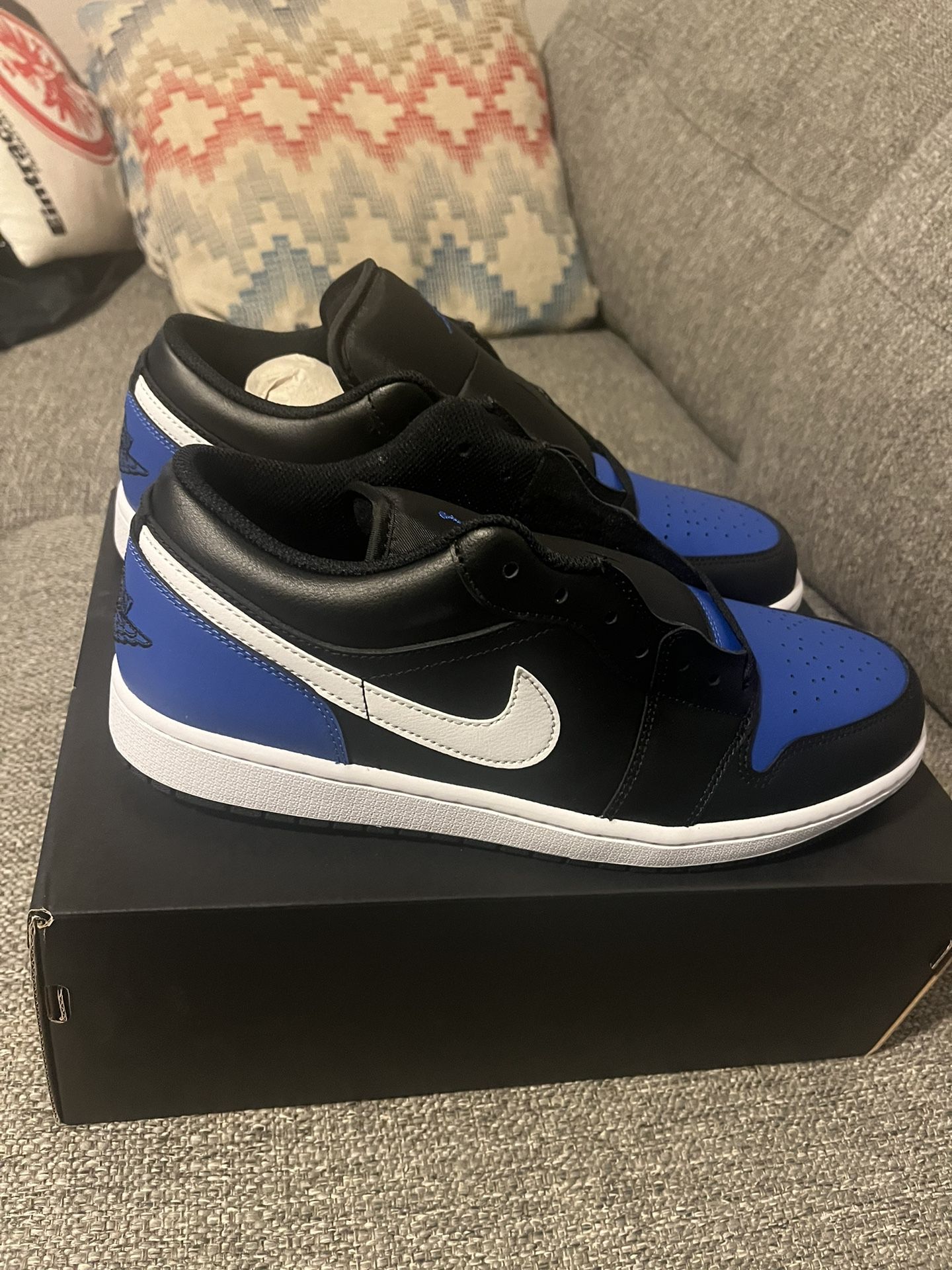 Nike Air Jordan 1 Low, Black Royal Toe, Size 11.5, New
