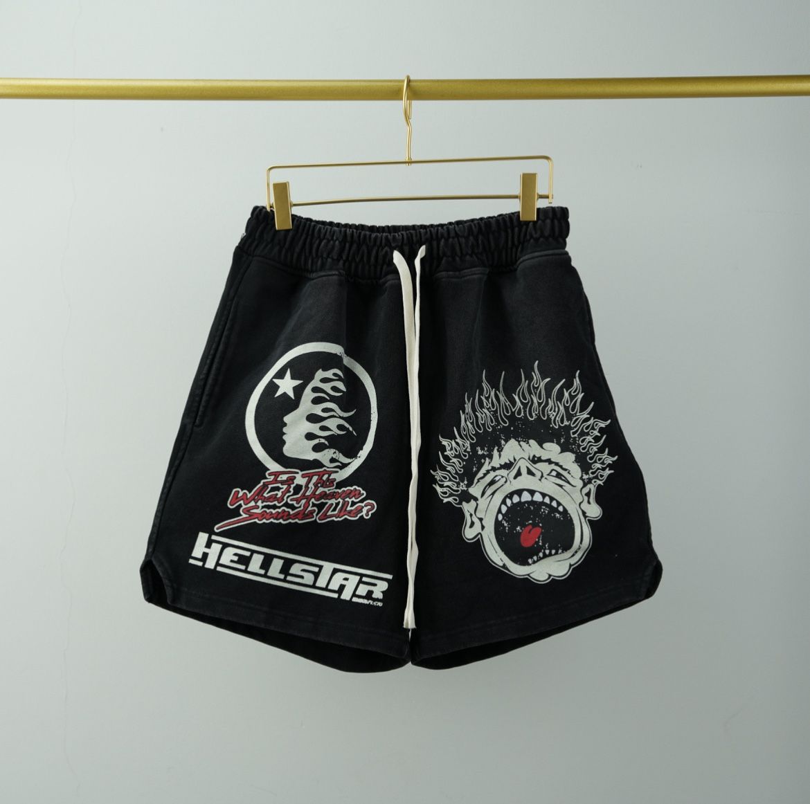 Black White And Red Hellstar Shorts