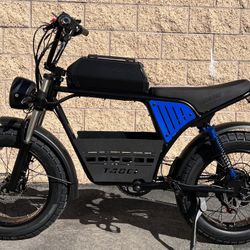 1500 Watt Electric Ebike, 35-39mph, Fat Tire, Includes Center Basket, 18ah Battery Incl (Sand Color Or Blue)