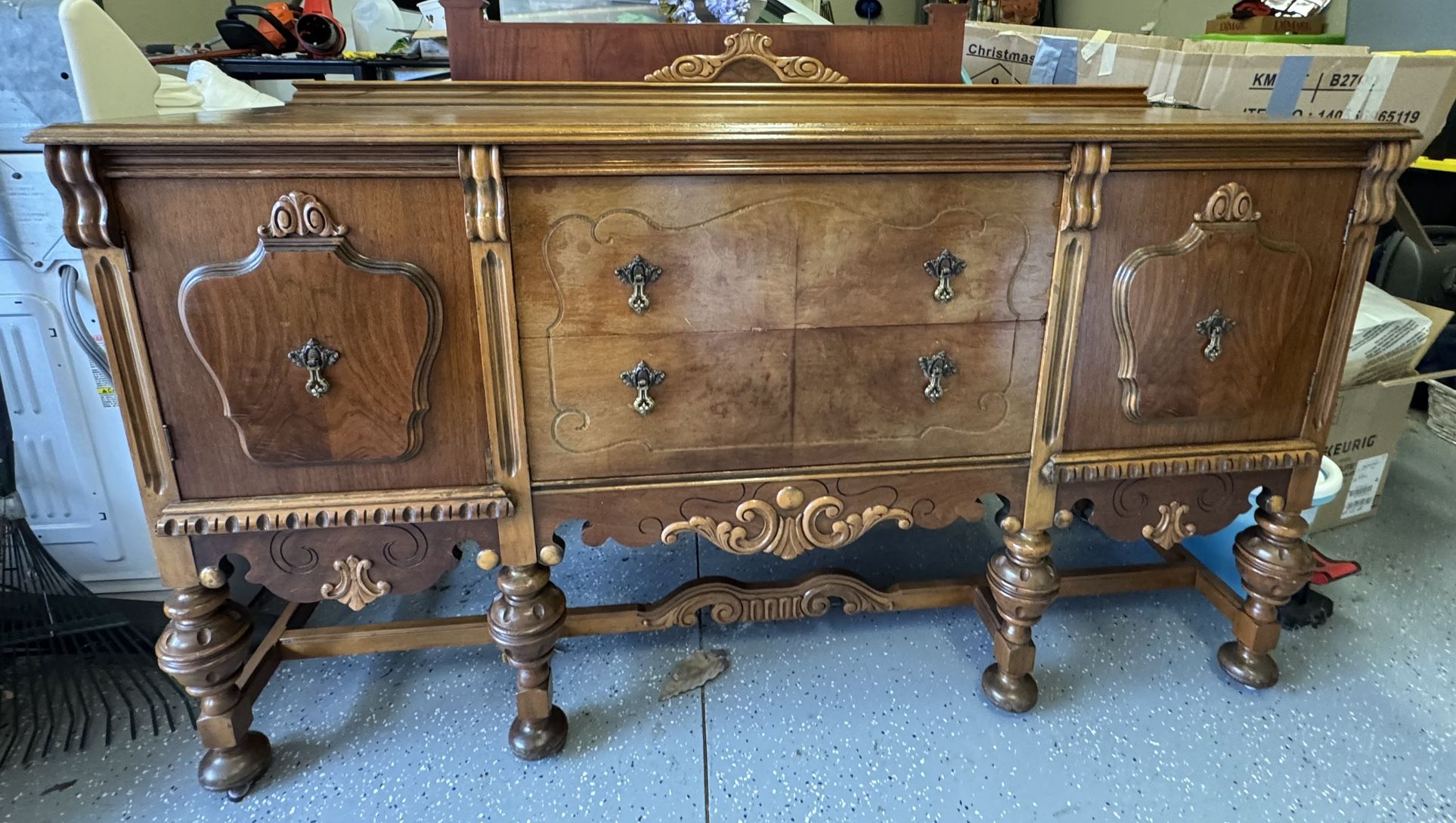 Antique Buffet And China Cabinet